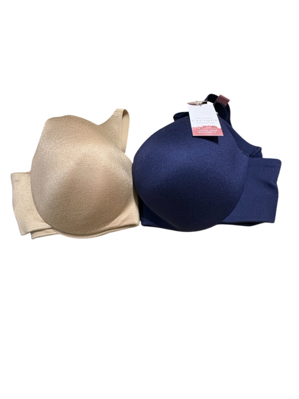 Cacique Smooth Molded Bra Duo in Beige and Navy